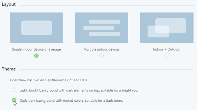 Kiosk View - Layout and Theme