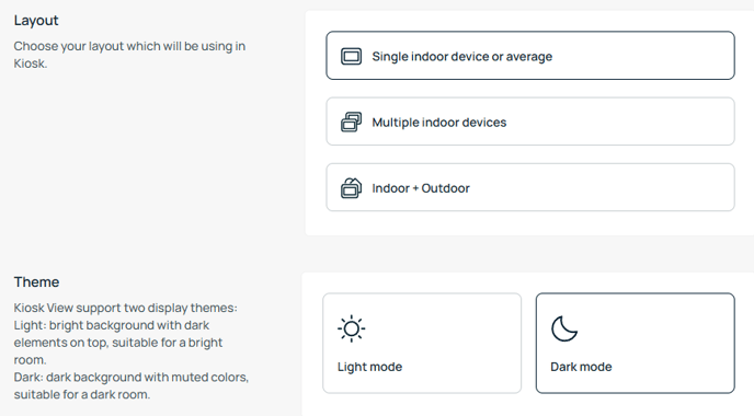 Kiosk View layout and theme