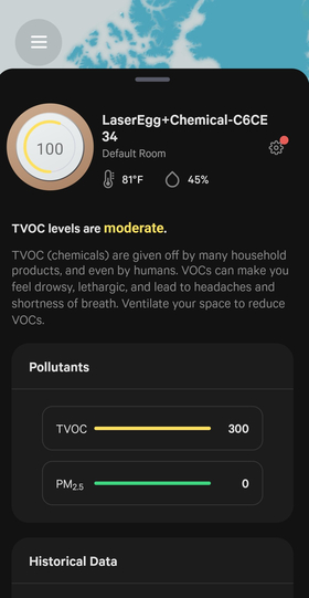 Live Air Screenshot - Settings Red Dot