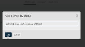 Another way to add your device to the Kaiterra Dashboard is by using the UDID from earlier to add it manually on your Dashboard page
